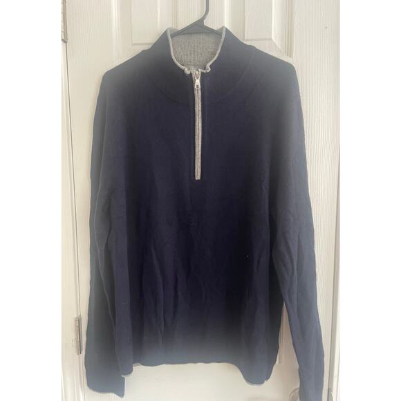 K+J Wool Cashmere Blend Sweater Men Zip Mock Neck Long Sleeve Pullover, A70 - Picture 2 of 6